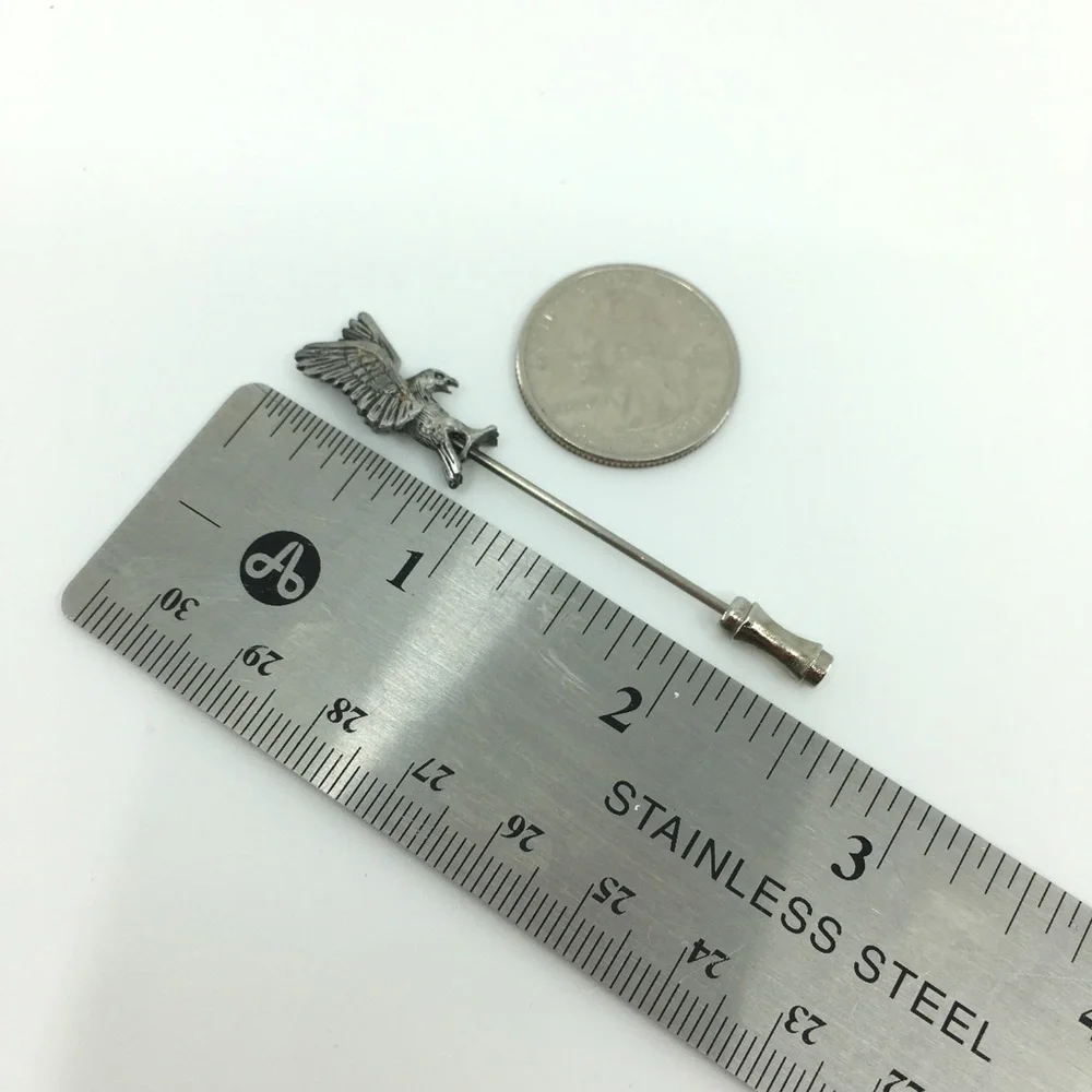 Vintage Eagle Stick Pin Silver Tone Bird Hat Pin